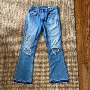 Ray & Bone jean with distressing and subtle multi wash detail